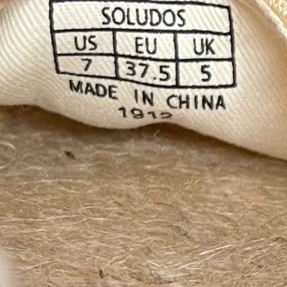 Soludos Lauren Espadrilles Size 7 Plaid Marigold Ankle Wrap Ties Jute EUC - Picture 11 of 11